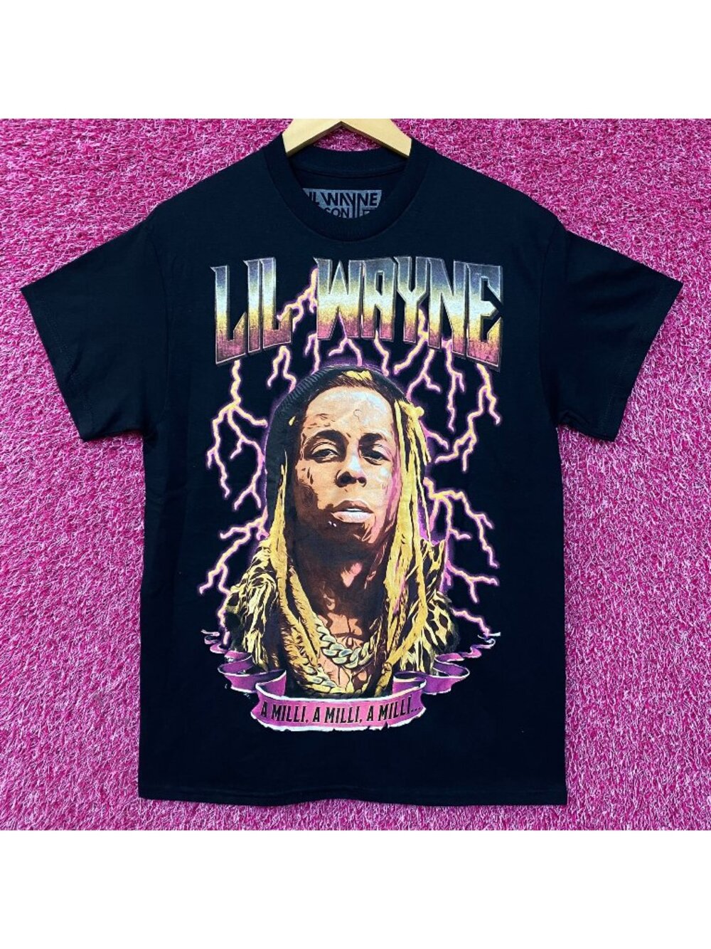 Reason Lil Wayne A Milli Lightning Black T-Shirt Medium